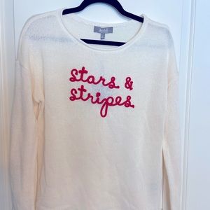 NWOT Marled Stars and Stripes cream sweater
